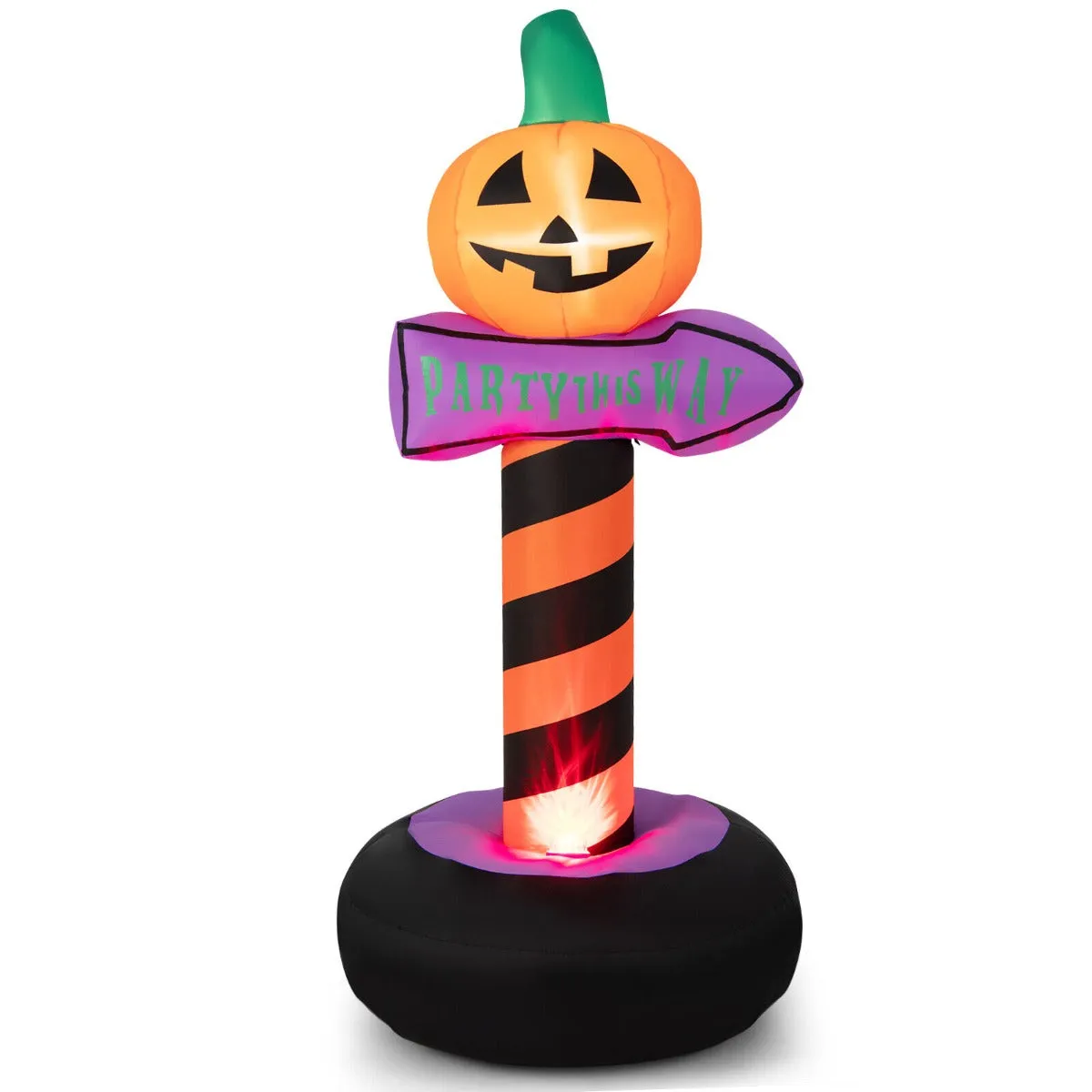 180 cm Halloween Inflatable Pumpkin Road Sign Festival Decoration LED