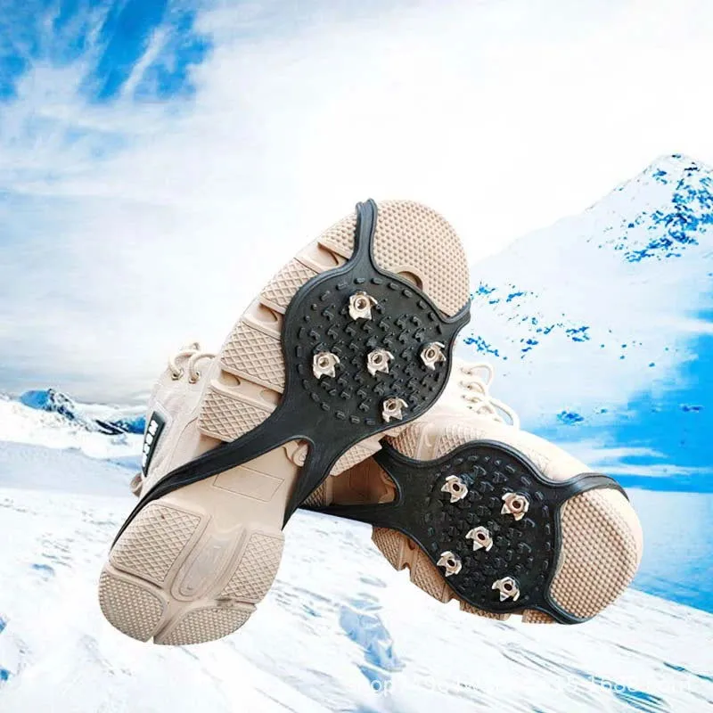 5 Teeth Ice Gripper For Shoes Women Men Non-slip Crampons Shoes Cover Camping Mountaineering Tool Travel Equipment