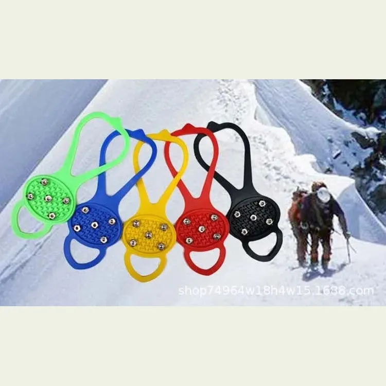 5 Teeth Ice Gripper For Shoes Women Men Non-slip Crampons Shoes Cover Camping Mountaineering Tool Travel Equipment