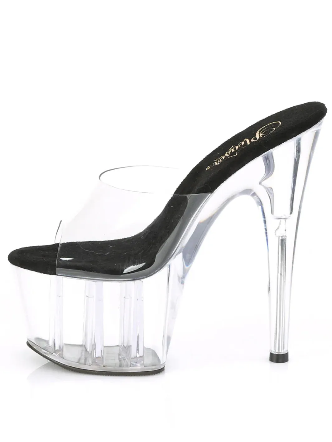 ADORE-701 HEELS - BLACK / CLEAR ✰ PRE ORDER ✰