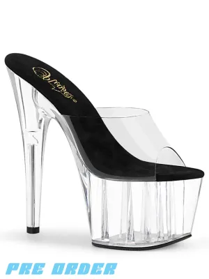 ADORE-701 HEELS - BLACK / CLEAR ✰ PRE ORDER ✰