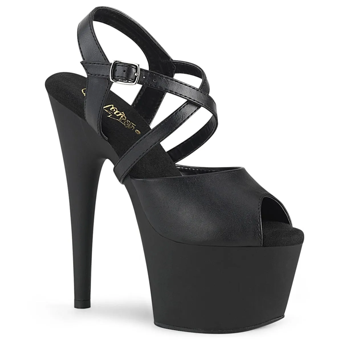 ADORE-724 Black Faux Leather/Black Matte