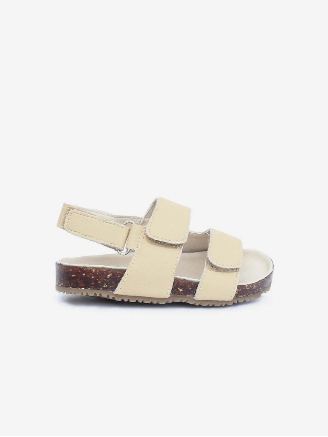 Agapi Vegan Leather Kids Strappy Sandals | Beige