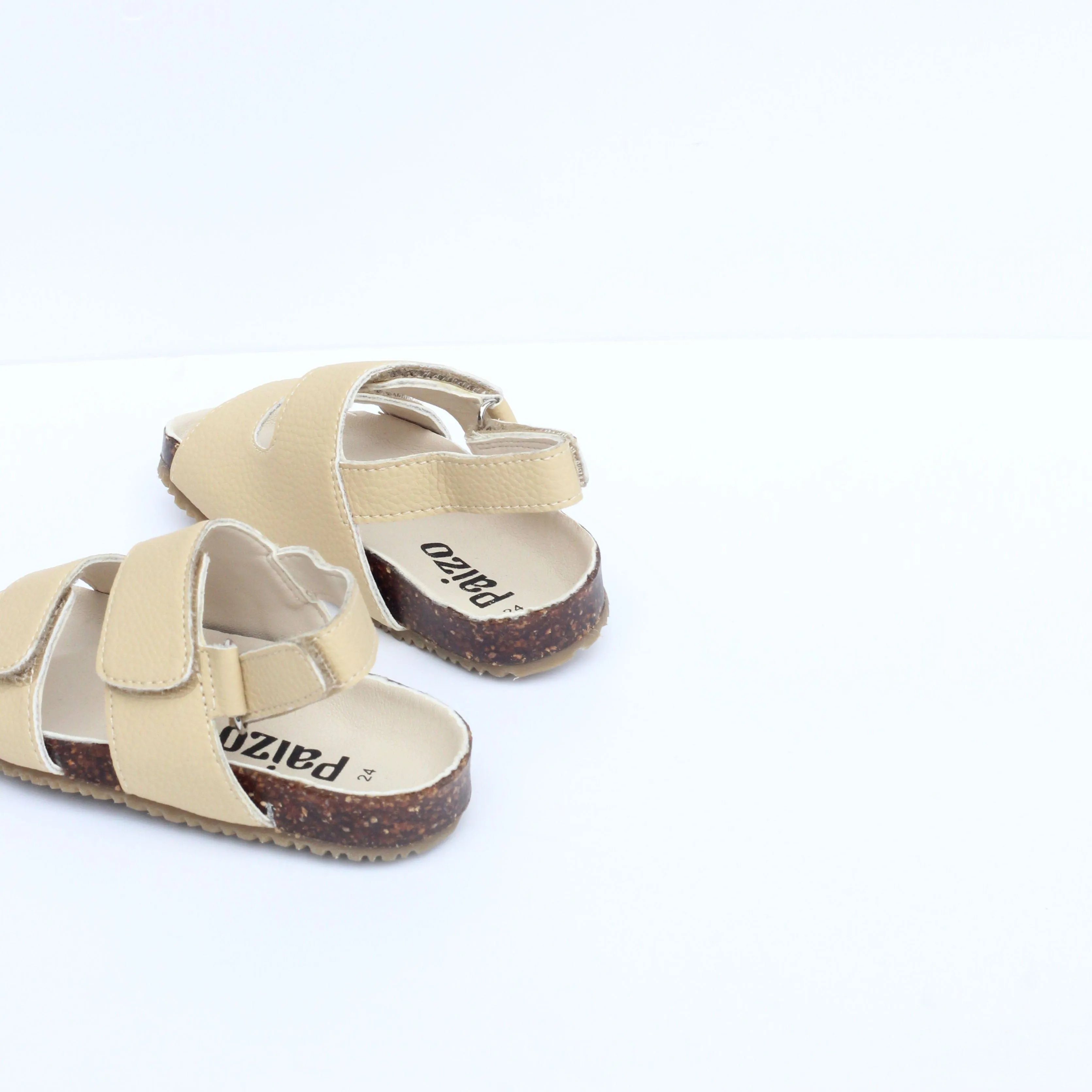 Agapi Vegan Leather Kids Strappy Sandals | Beige