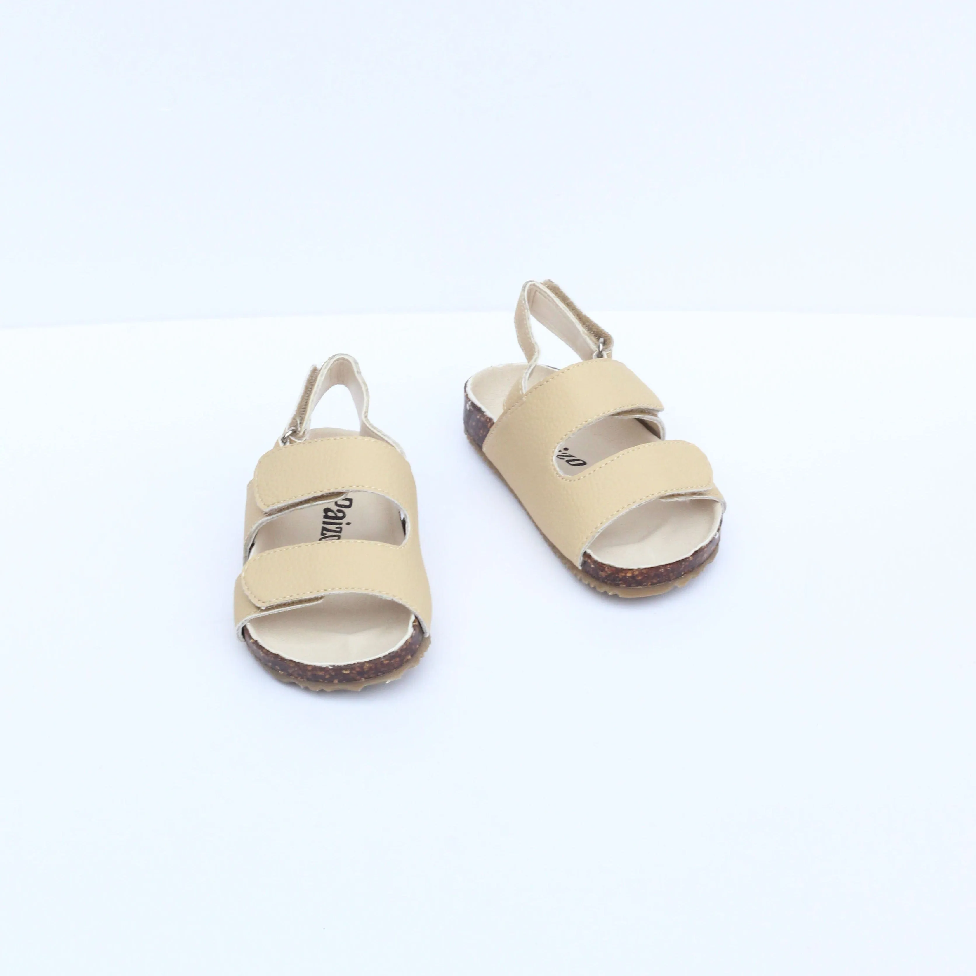 Agapi Vegan Leather Kids Strappy Sandals | Beige