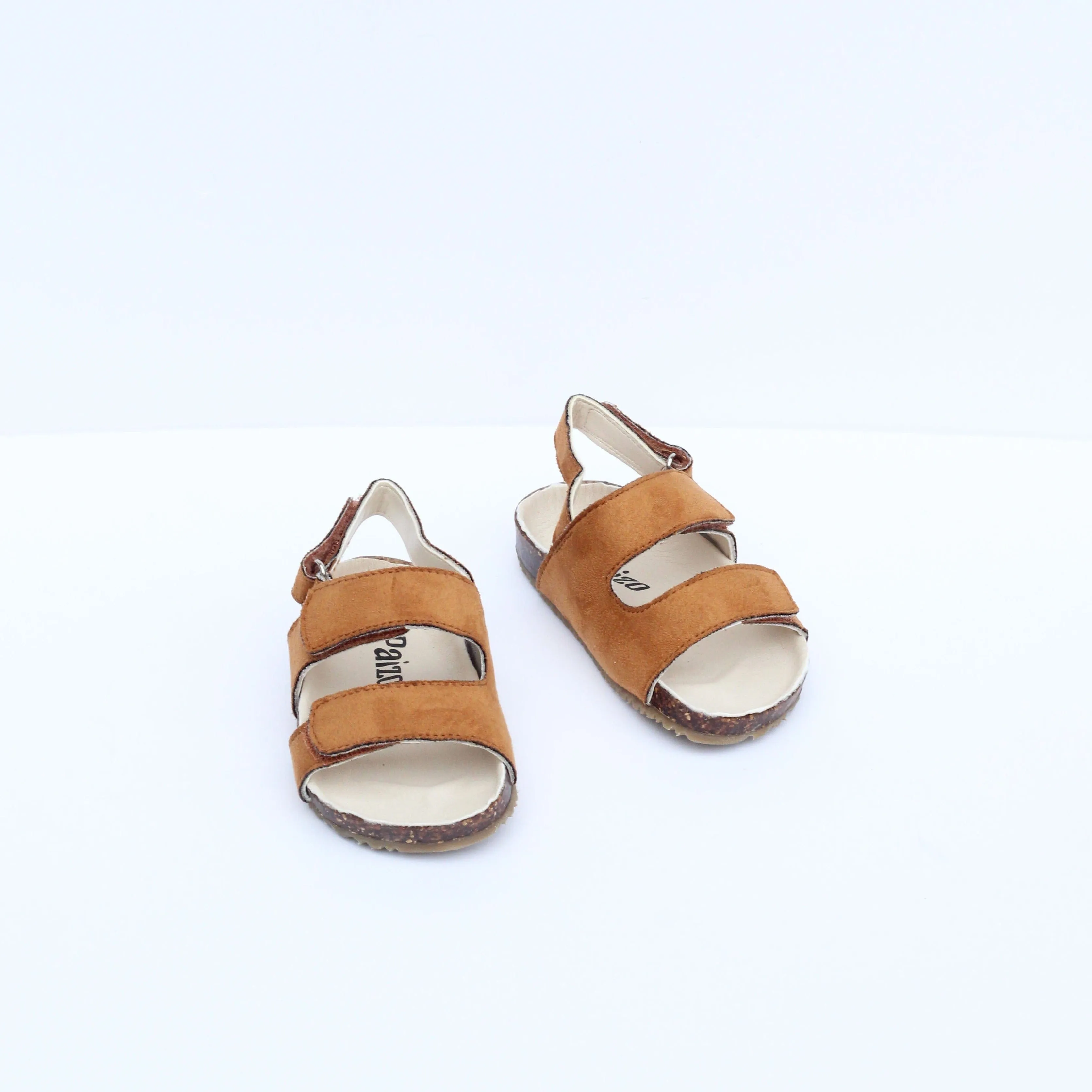 Agapi Vegan Suede Kids Strappy Sandals | Orange