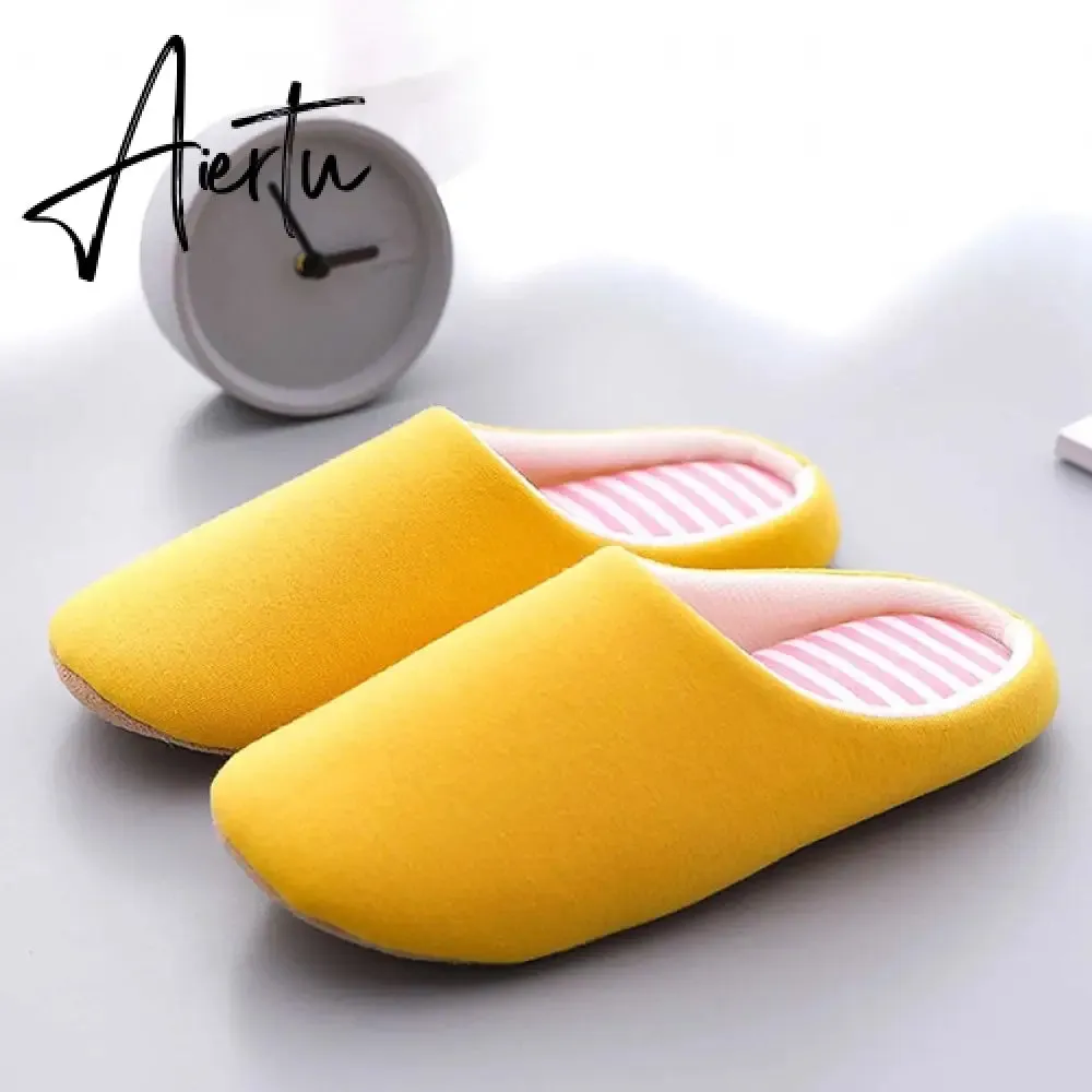 Aiertu Classic Design Women Winter House Furry Slippers Fluffy Faux Fur Home Slides Flat Fashion Indoor Floor Shoes Ladies Flip Flops