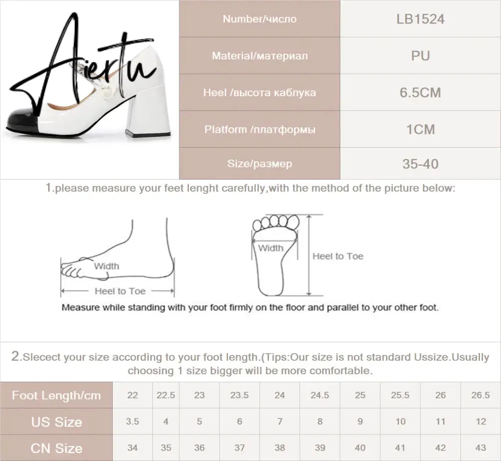 Aiertu Luxury Designer Women Thick High Heels Shose Chain Square Toe Pumps Spring Square Toe Shoes Wedding Shoes Mary Jane Sandals