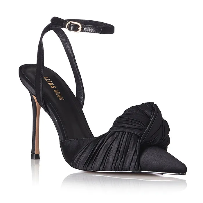 ALIAS MAE Womens Bonnie Heels Black Satin