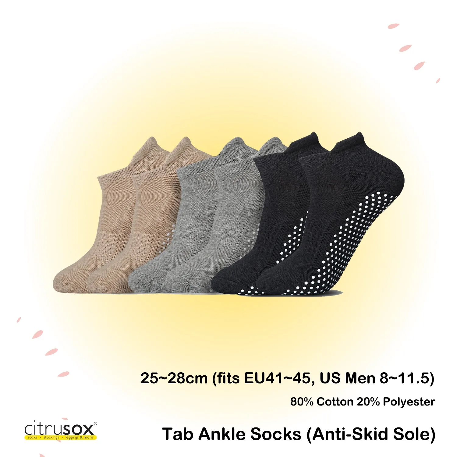 Anti-Skid Cushioned Tab Men Ankle Socks