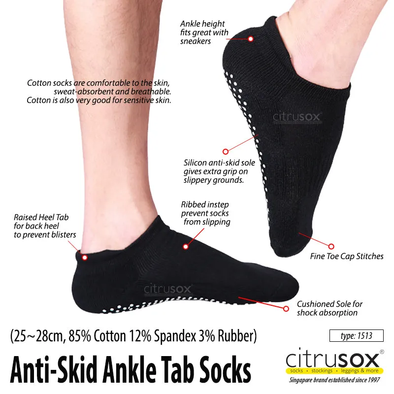 Anti-Skid Cushioned Tab Men Ankle Socks