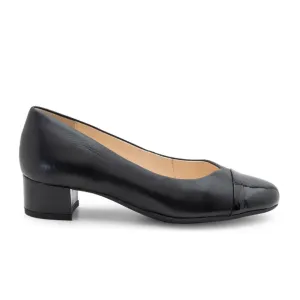 Ara Nanette Black Heel Pump (Women) - Black Patent/Black Calf