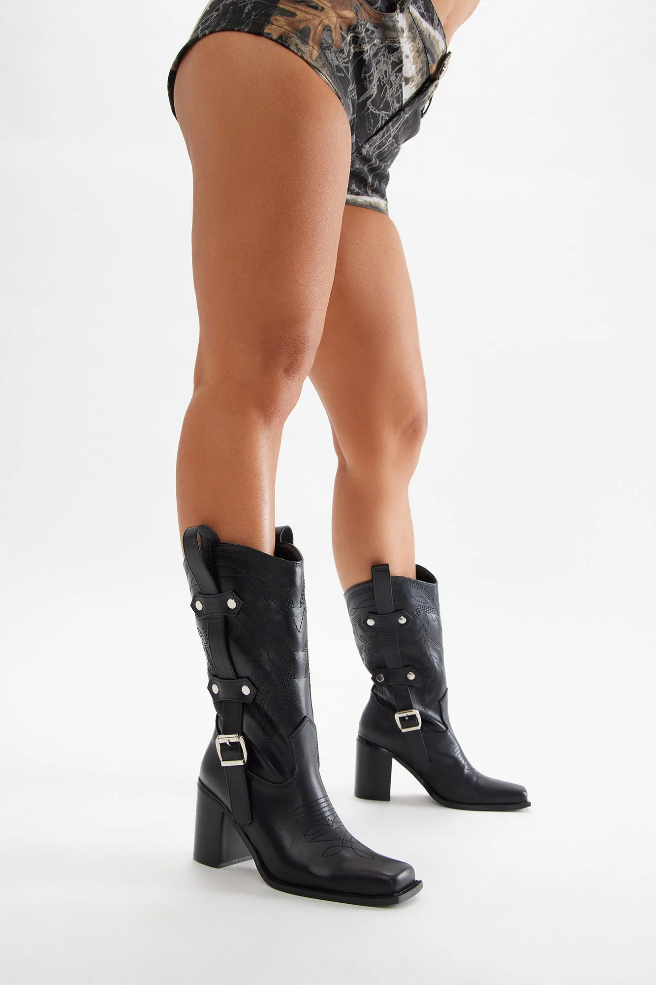 Aubrey Cowboy Boots - Black