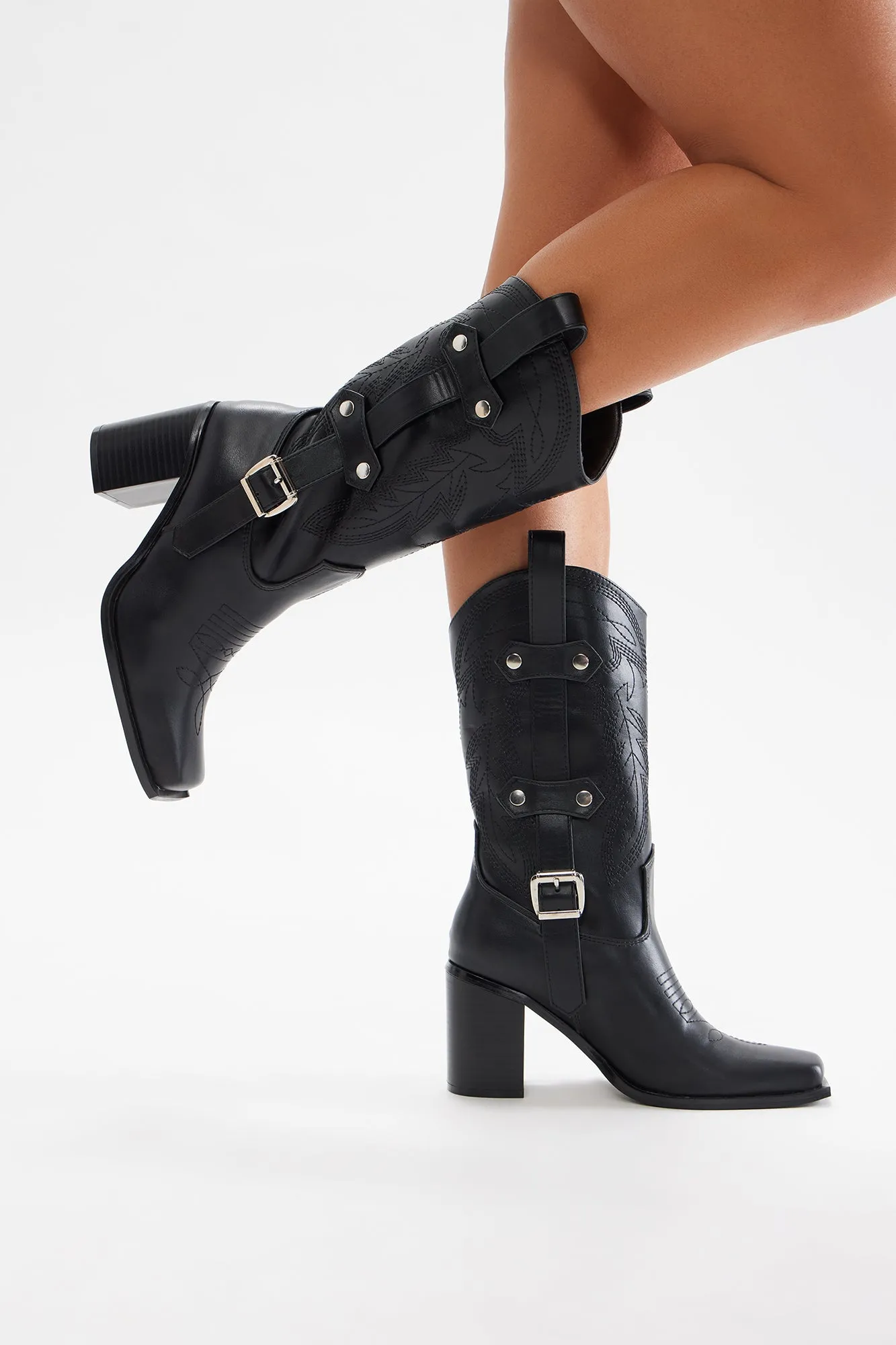 Aubrey Cowboy Boots - Black