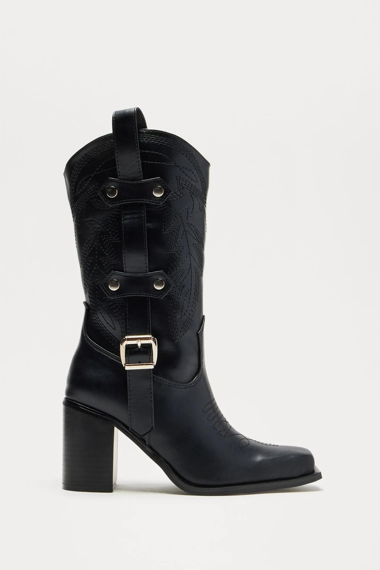 Aubrey Cowboy Boots - Black