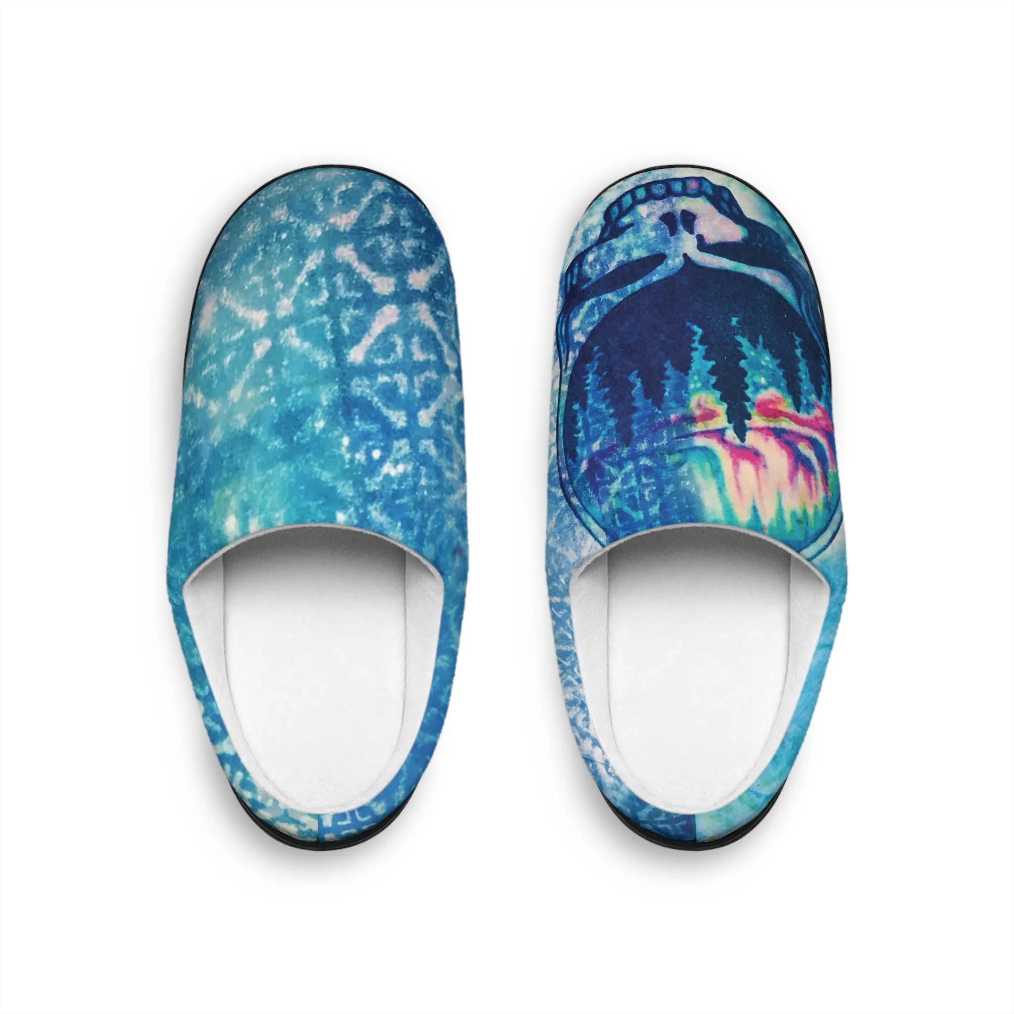 Aurora Borealis Skull Men's Slippers