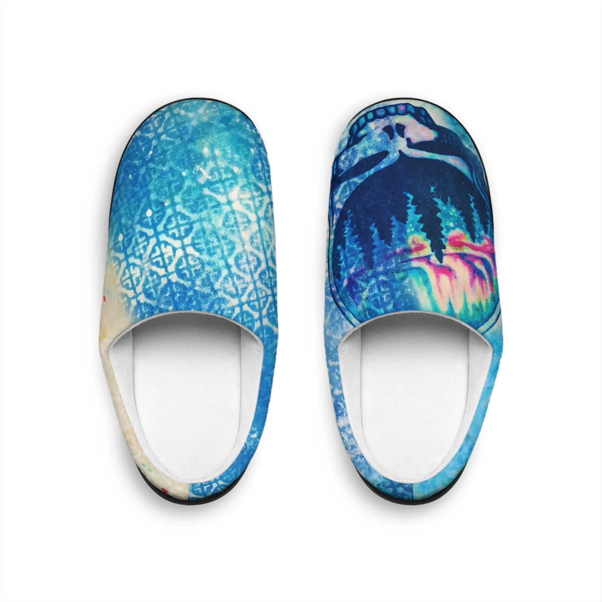 Aurora Borealis Skull Women's Slippers