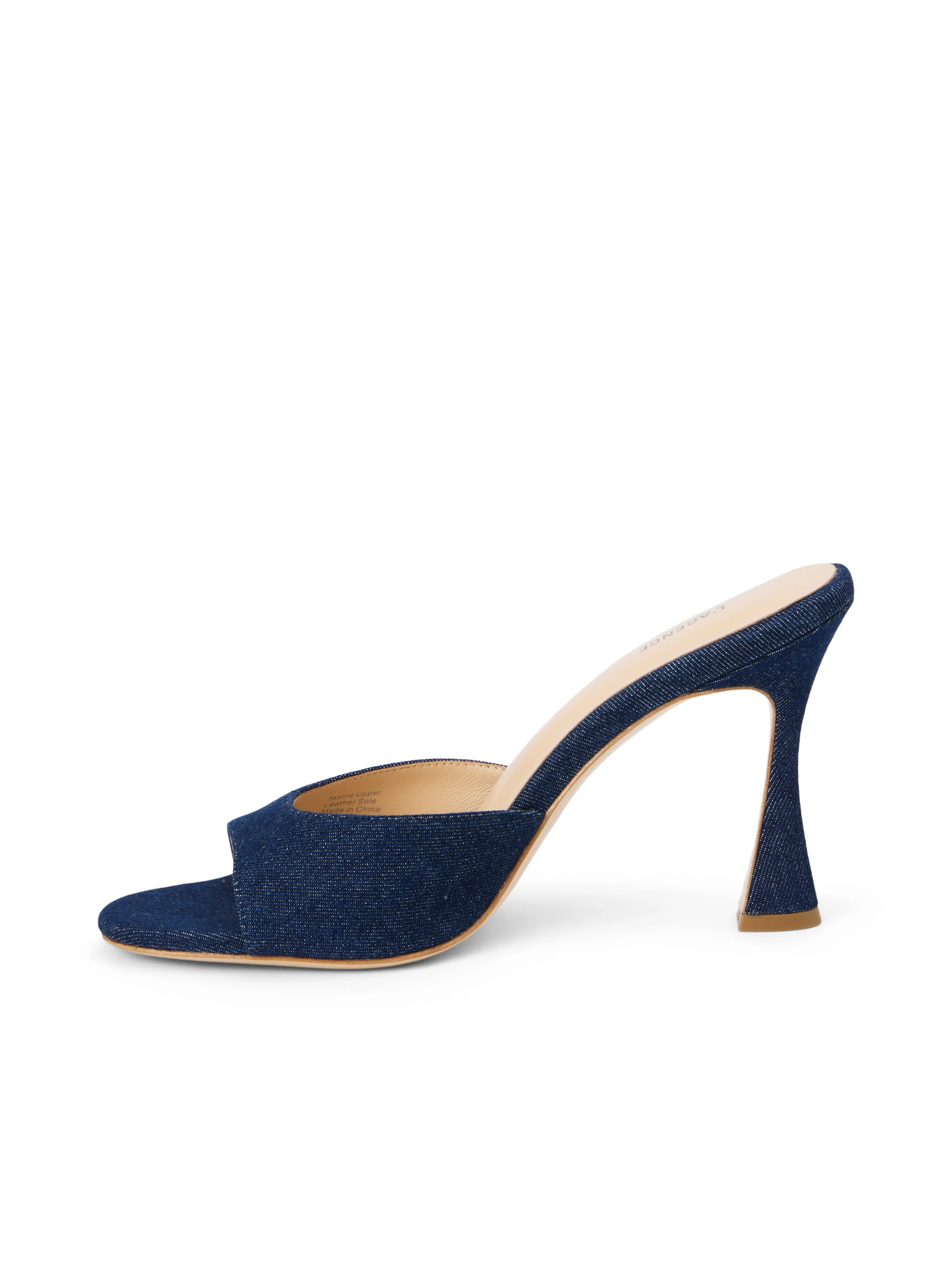 Avery Denim Peep-Toe Mule