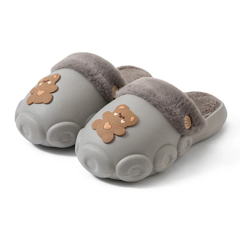 Baer Fluffy Slippers Winter Detachable Washable House Shoes For Women