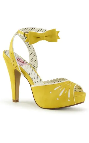 BETTIE-01 Yellow Faux Leather Heels