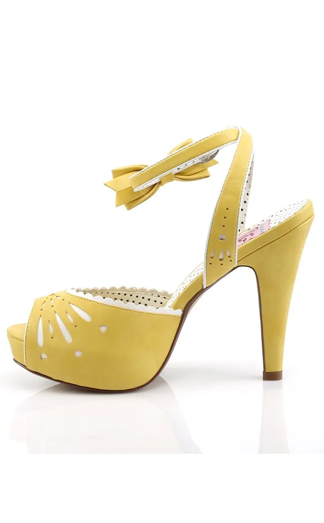 BETTIE-01 Yellow Faux Leather Heels