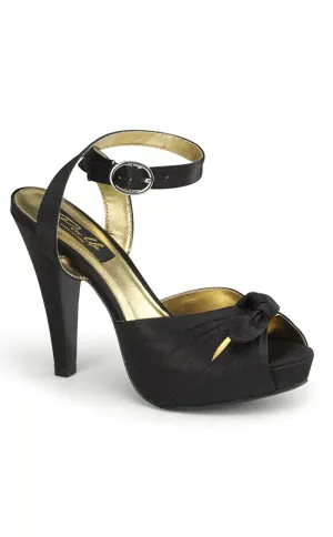 BETTIE-04 Blk Satin Heels