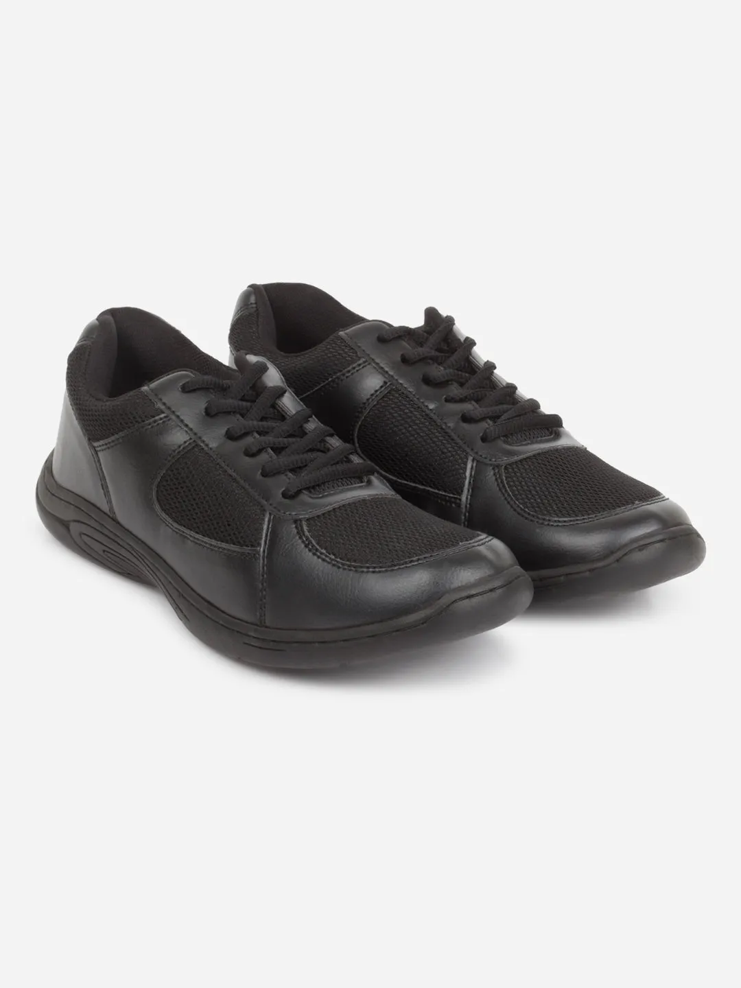 Black Laceup Unisex School Shoes for Adults (ID0911)