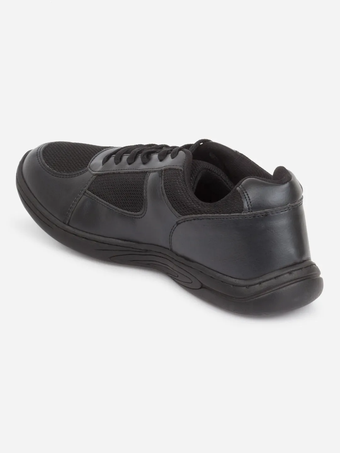 Black Laceup Unisex School Shoes for Adults (ID0911)