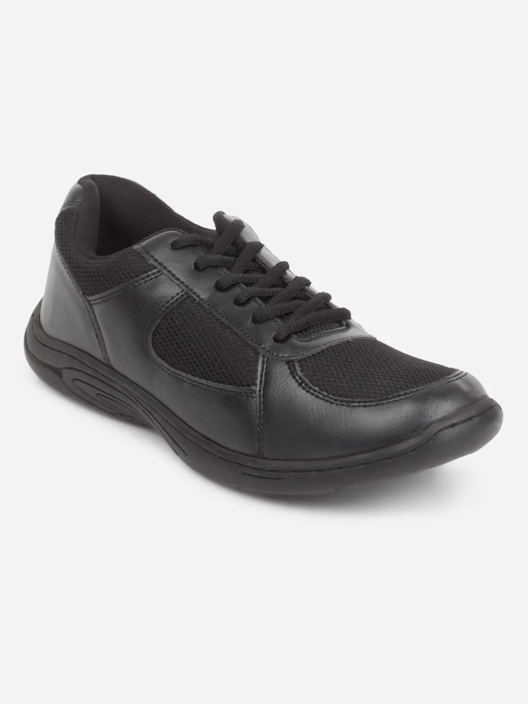 Black Laceup Unisex School Shoes for Adults (ID0911)