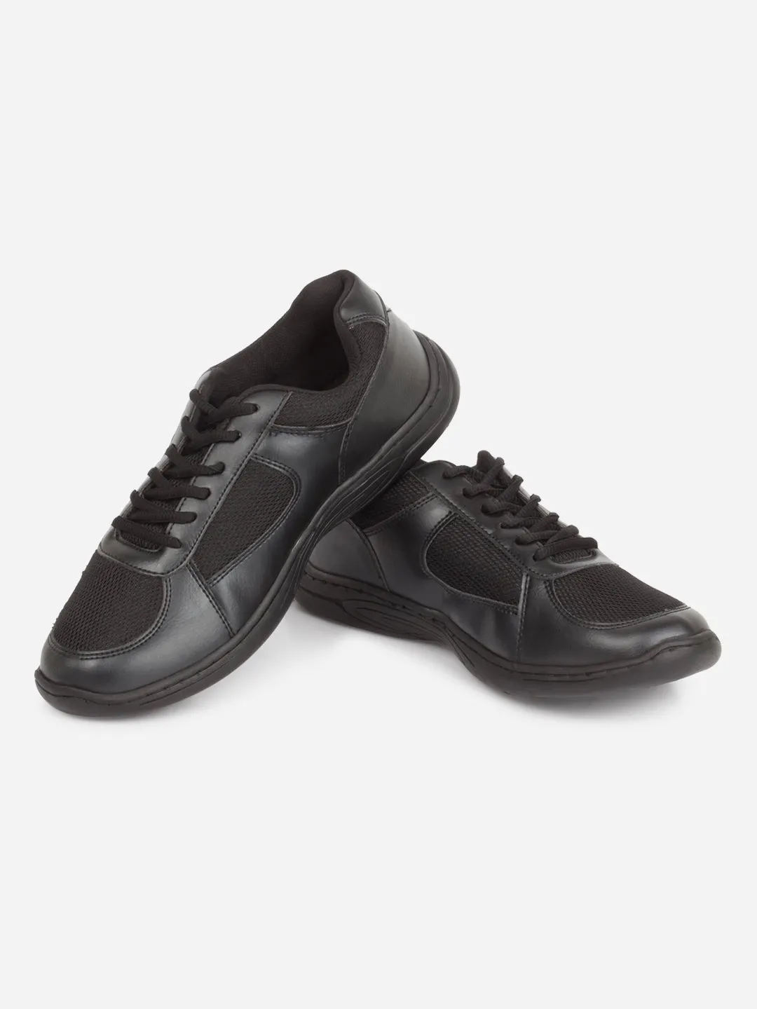 Black Laceup Unisex School Shoes for Adults (ID0911)