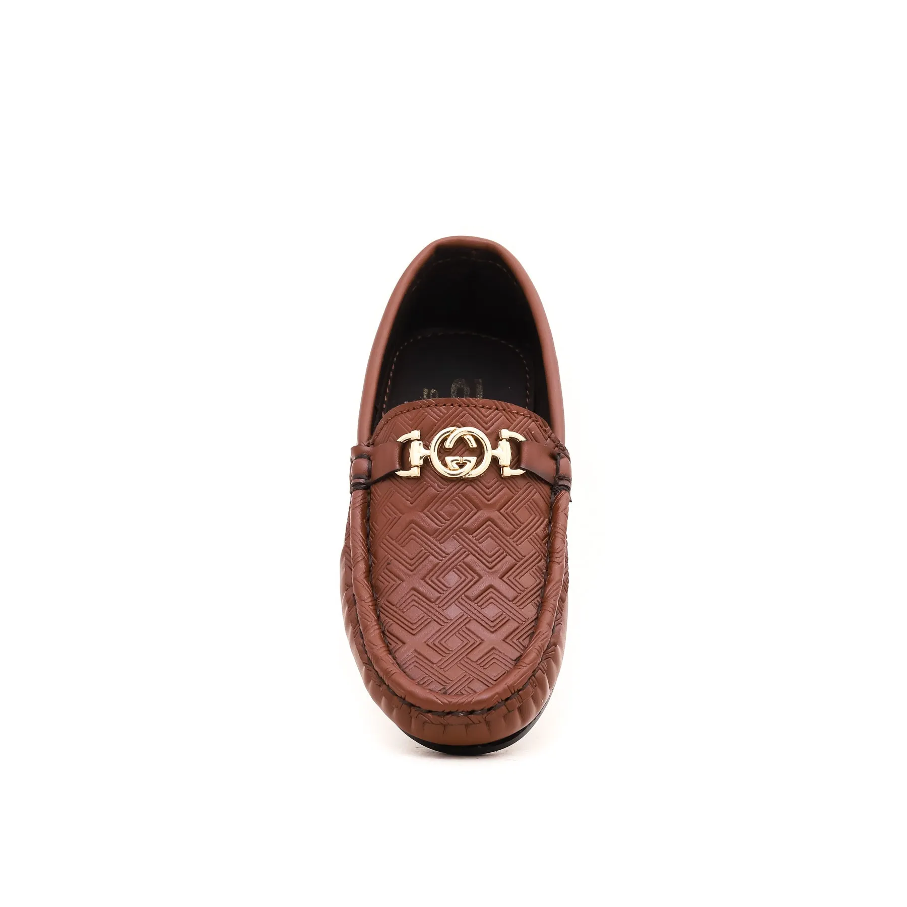 Boys Brown Formal Moccasin KD0761