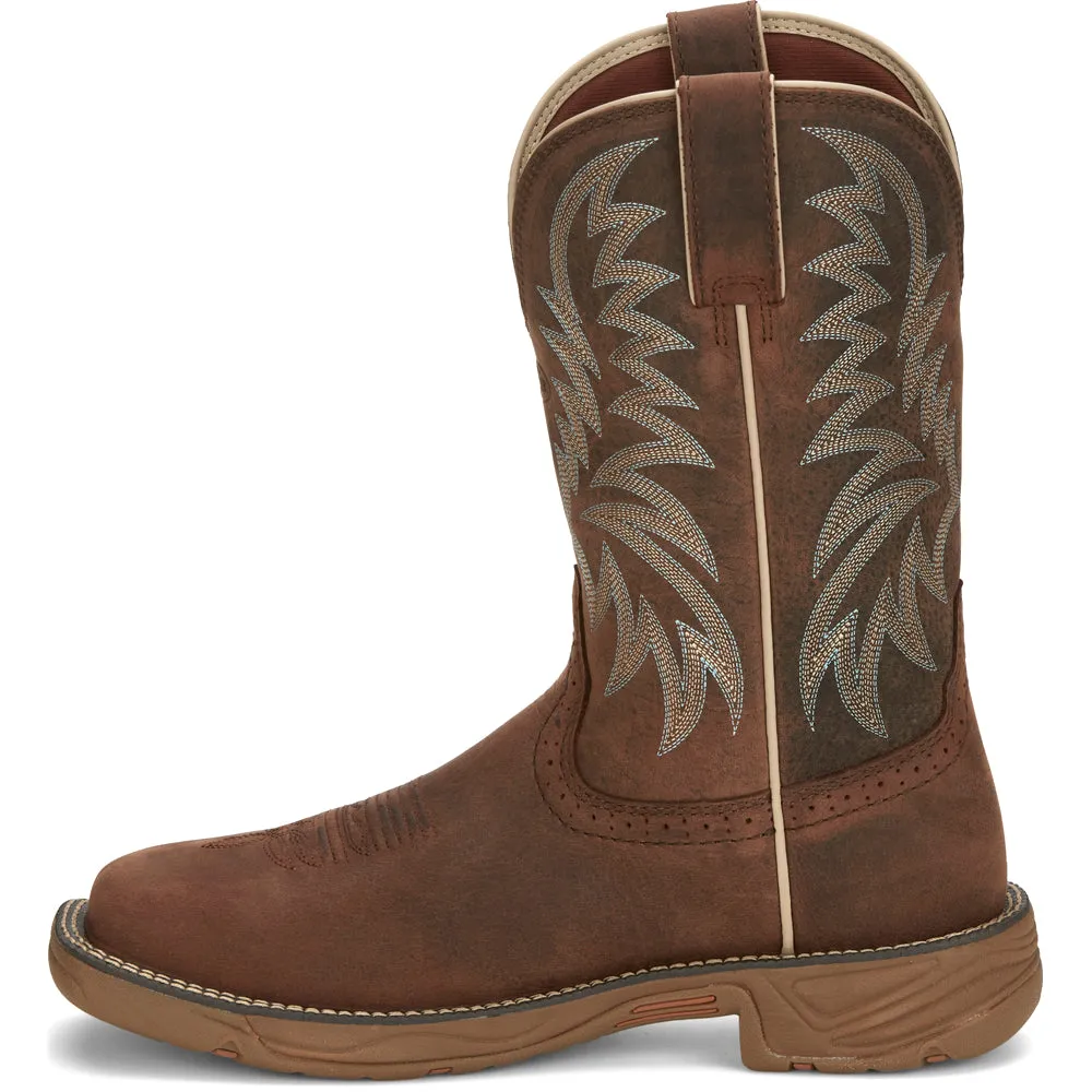 Buffalo Leather Square Toe Cowboy Boot