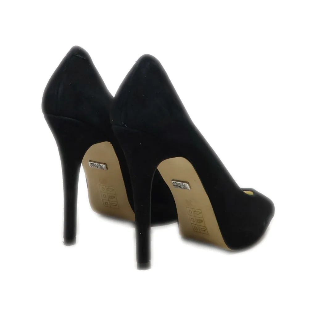 Buffalo London Peep Toe Suede Black Colour For Women