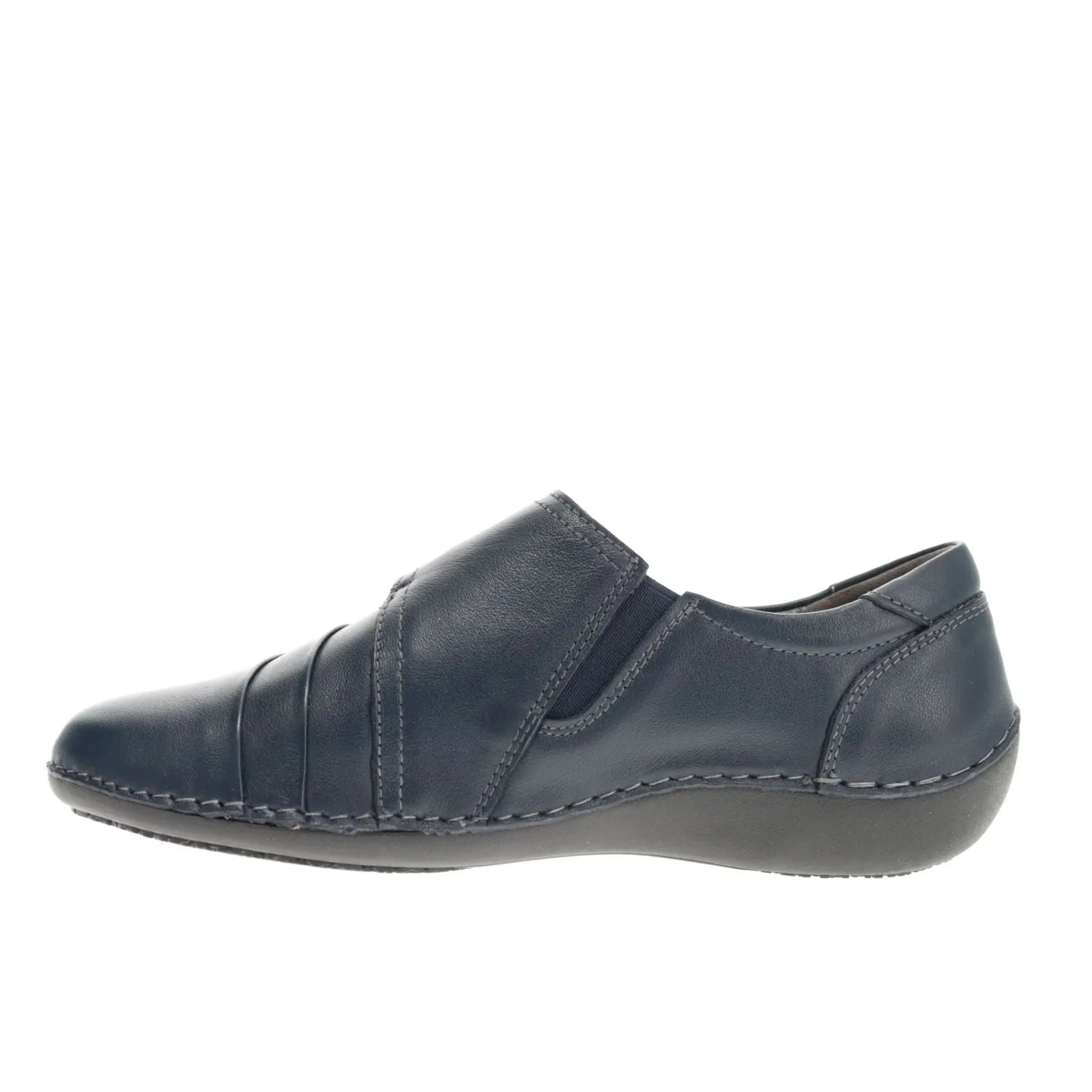 Calliope Navy Leather Slip-on Casual Shoes