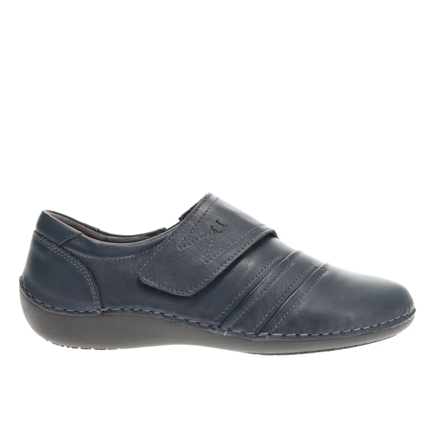 Calliope Navy Leather Slip-on Casual Shoes