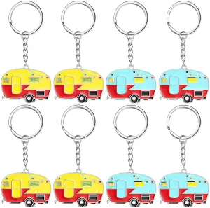 Camper Keychain Camper Accessories for Travel Trailers Retro Camping RV Keychain Set for Women Men Couples Travel Accessorie