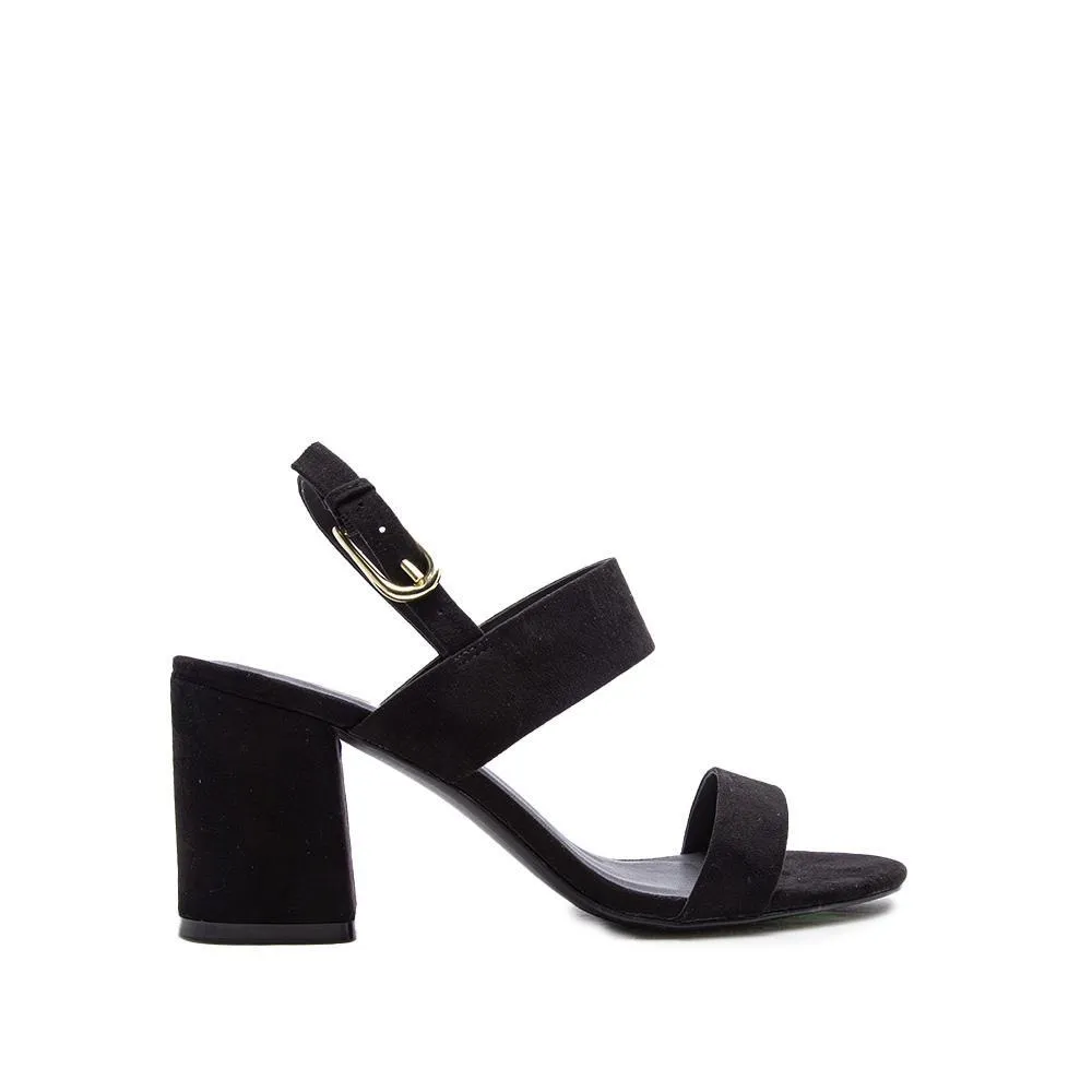 Capsule 36 Ankle Strap Block Heels In Black