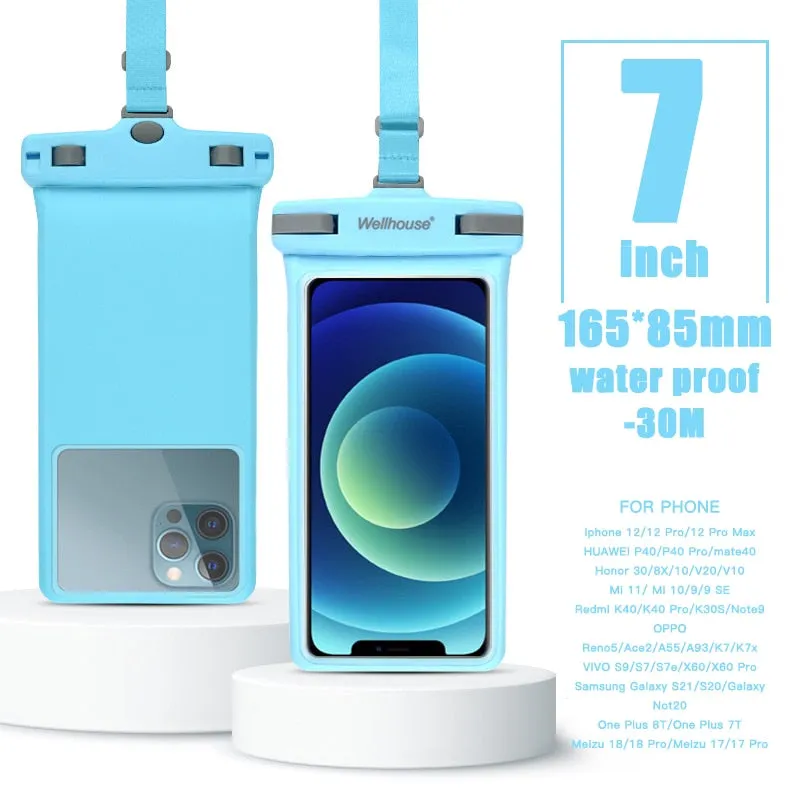 Cell Phone Case Drop resistant 30m Waterproof Box Phones equal or Under 6.9 Inches Remove original case