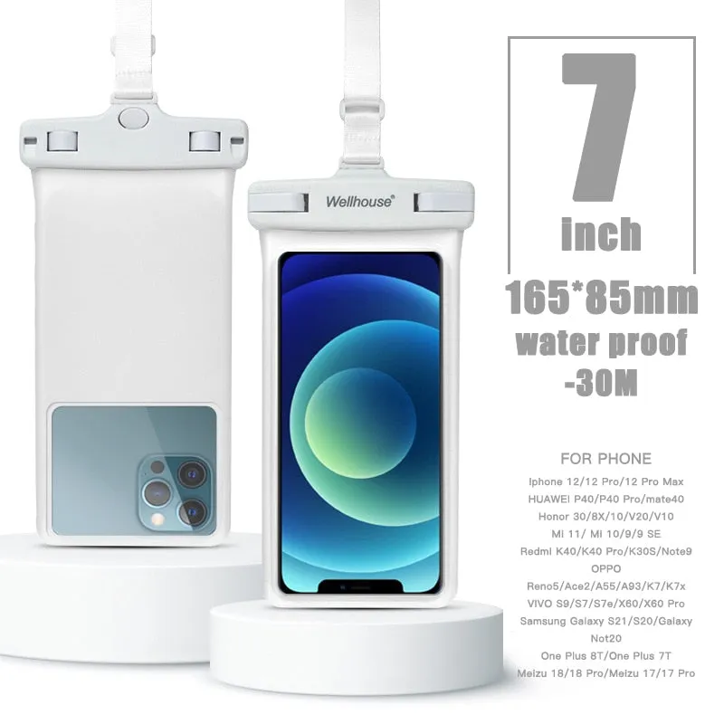 Cell Phone Case Drop resistant 30m Waterproof Box Phones equal or Under 6.9 Inches Remove original case