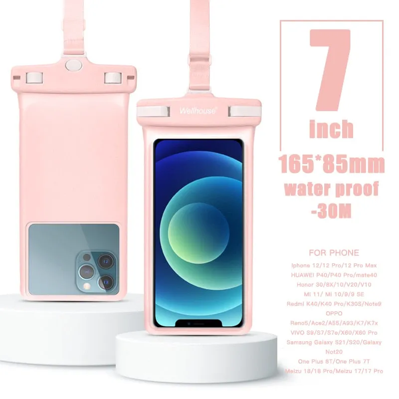 Cell Phone Case Drop resistant 30m Waterproof Box Phones equal or Under 6.9 Inches Remove original case