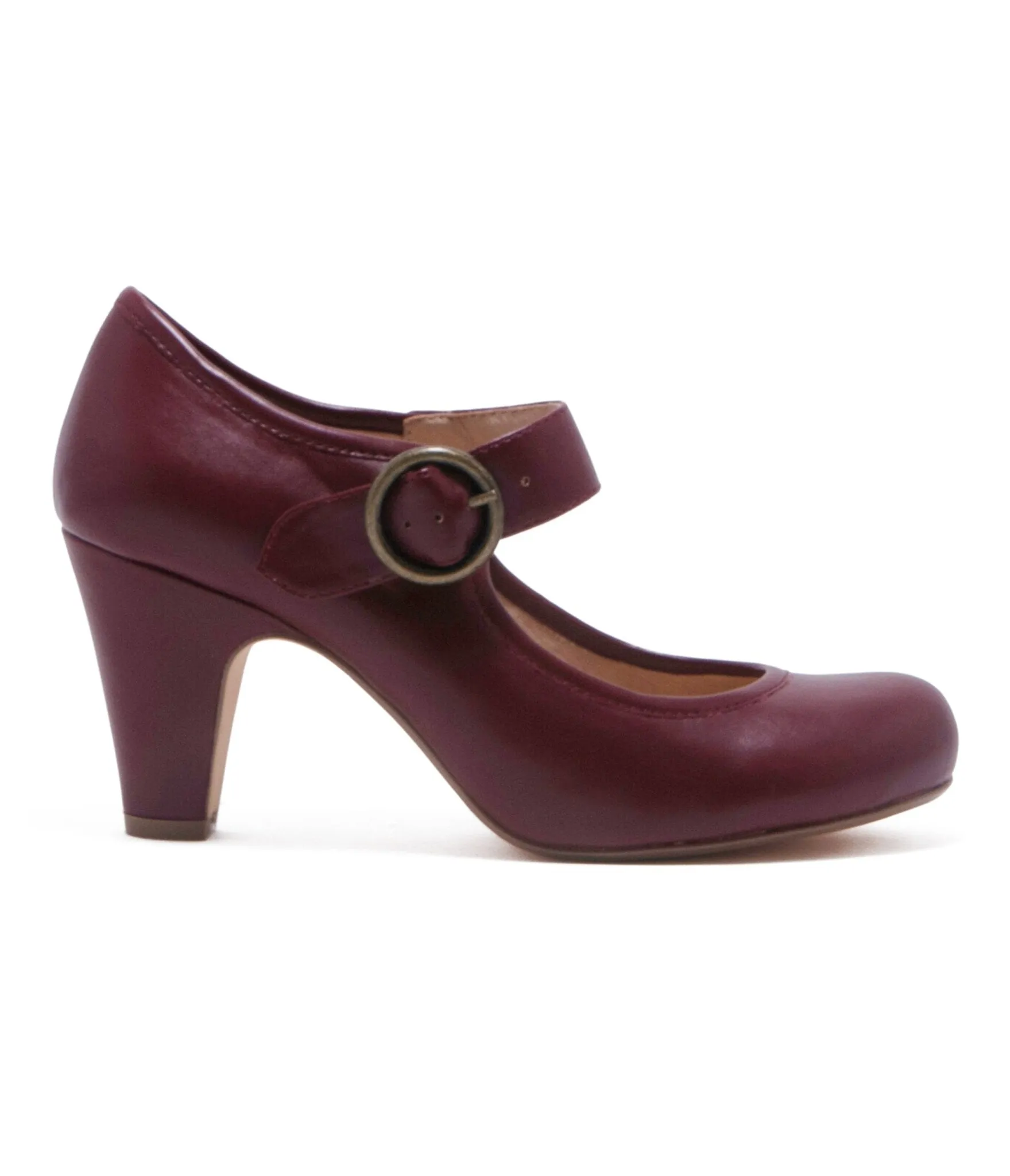 Chelsea Crew 1940s Burgundy Leatherette Mary Jane Madeline Heels