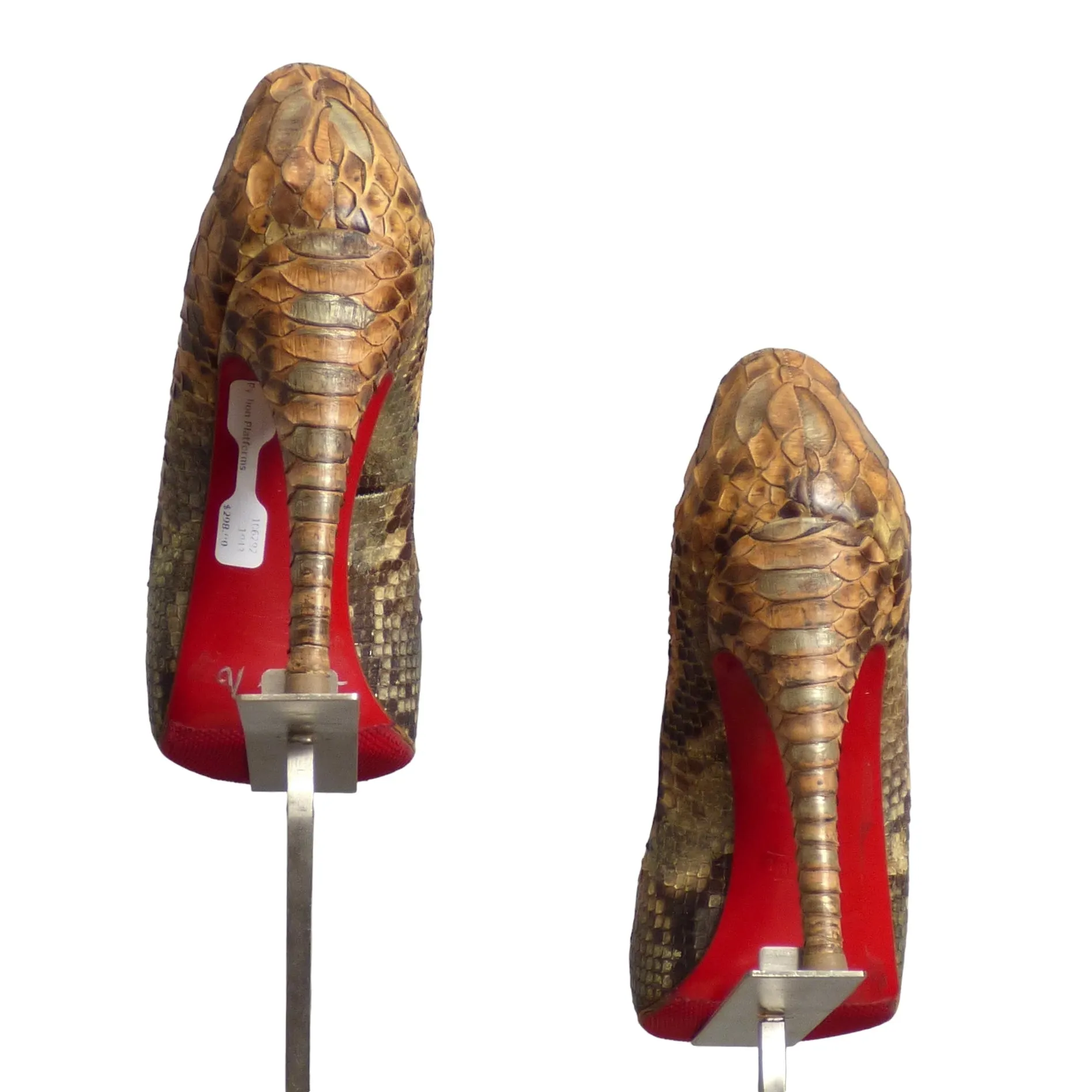 CHRISTIAN LOUBOUTIN- Snakeskin Platform Pumps, Size 36