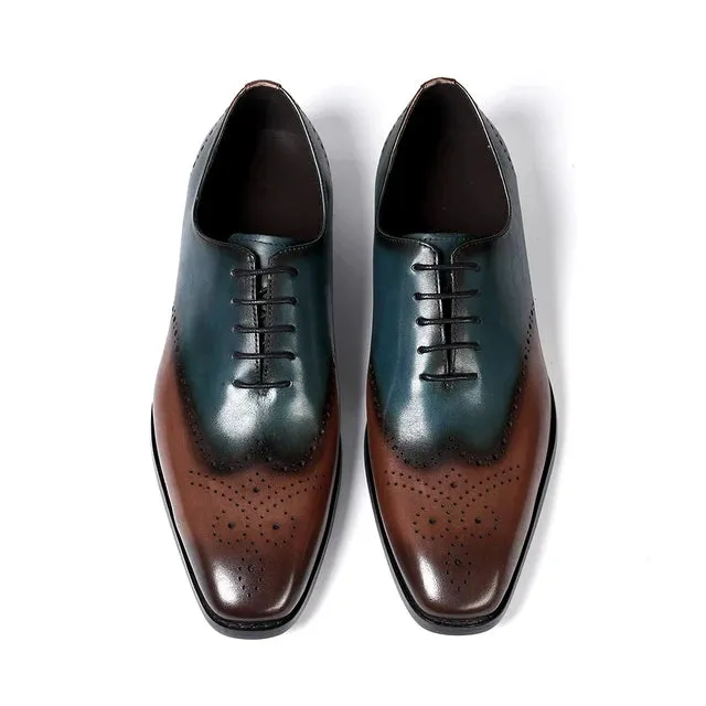 Classic Genuine Leather Lace-Up Brogue Shoes