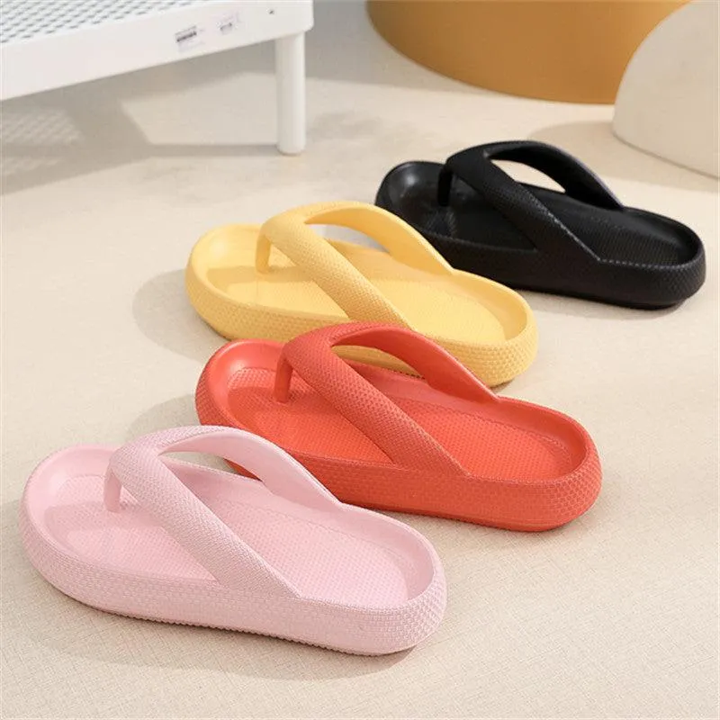 Clip Toe Shoes Eva Non-Slip Slippers Soft Sole Flip Flops Women Thick Bottom Bathroom Slides Summer