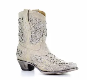 Corral Wedding Collection Women's Mariah White Ankle Boot  A3550