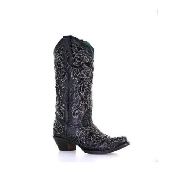 Corral Women's A4123 Black Bling Cowboy Boot SS21