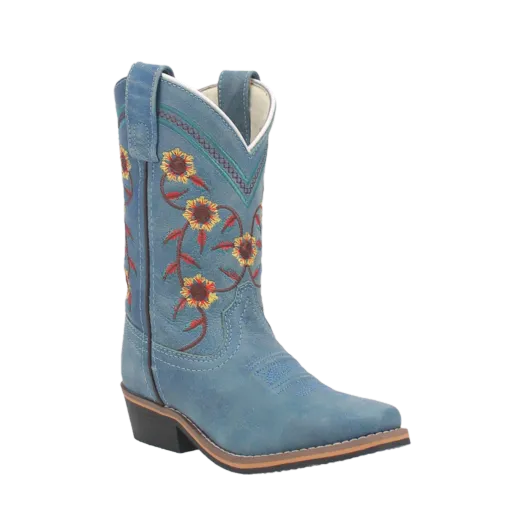 Dan Post Youth Girl's Gloriosa Sunflower Square Toe Blue Boots DPC3906