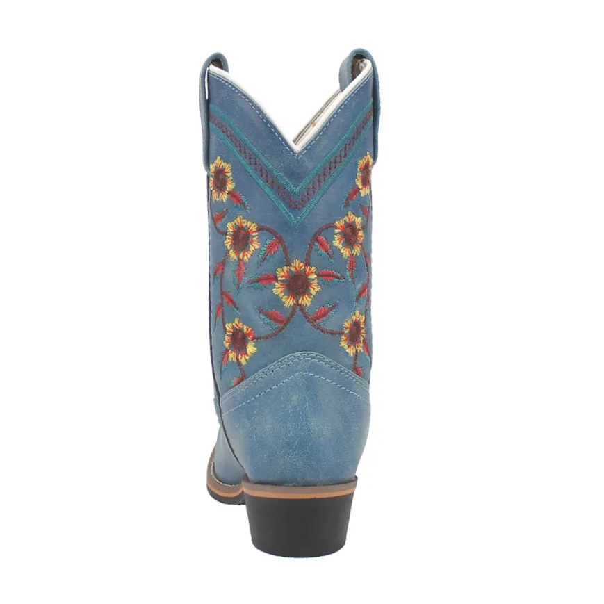 Dan Post Youth Girl's Gloriosa Sunflower Square Toe Blue Boots DPC3906