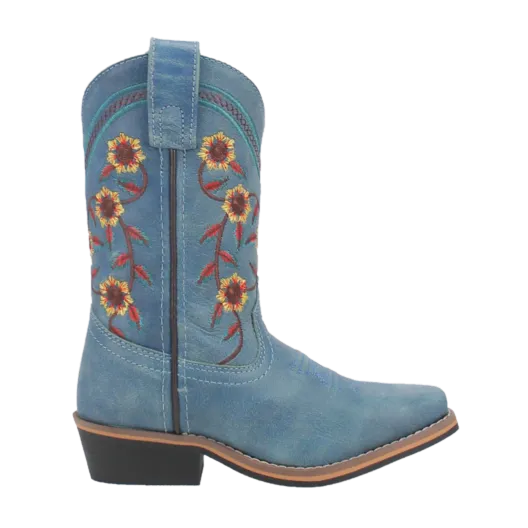 Dan Post Youth Girl's Gloriosa Sunflower Square Toe Blue Boots DPC3906