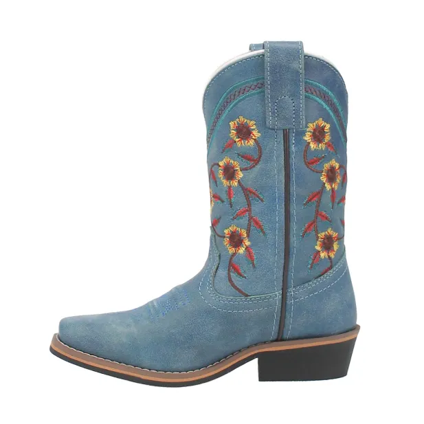 Dan Post Youth Girl's Gloriosa Sunflower Square Toe Blue Boots DPC3906